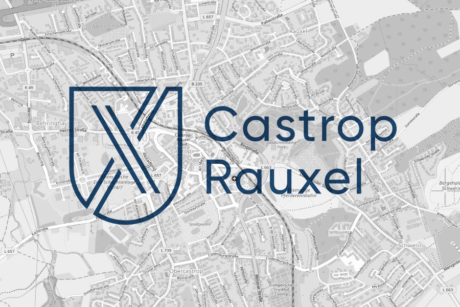 Karte und Logo der Stadt Castrop-Rauxel